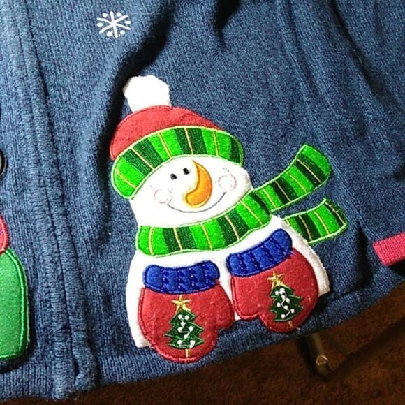 Tiara International Christmas Collection Women's Lg Beaded Snowmen Sweater - Picture 4 of 10